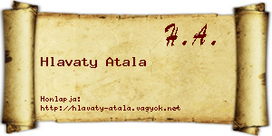 Hlavaty Atala névjegykártya